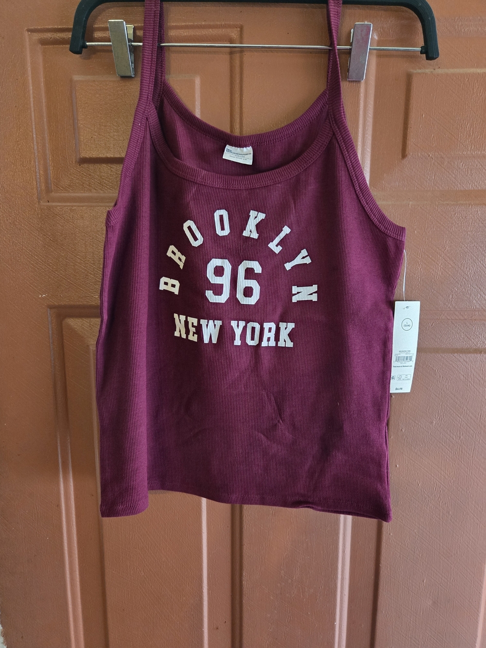 2 Pcs. No Boundaries Girls' Maroon Brooklyn 96 New York Tank Top